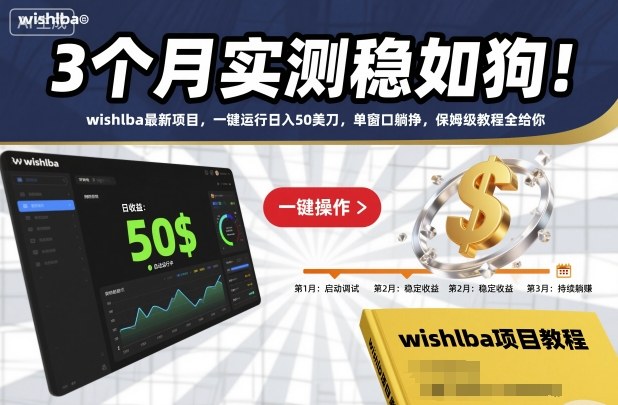3个月实测稳如狗！wishlba最新项目，一键运行日入50美刀，单窗口躺挣，保姆级教程全给你【揭秘】-资源共享