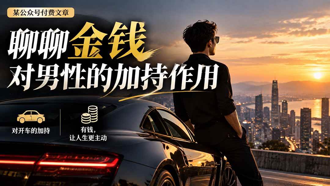 （20627期）【无水印】某公众号付费文章：聊聊金钱对男性的加持作用-资源共享