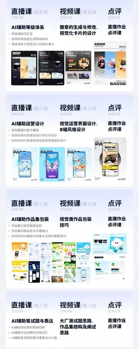 AI+UI系统实战课:十周完整教学|图标IP运营视觉|笔试作品集交互动效全套落地教程-资源共享