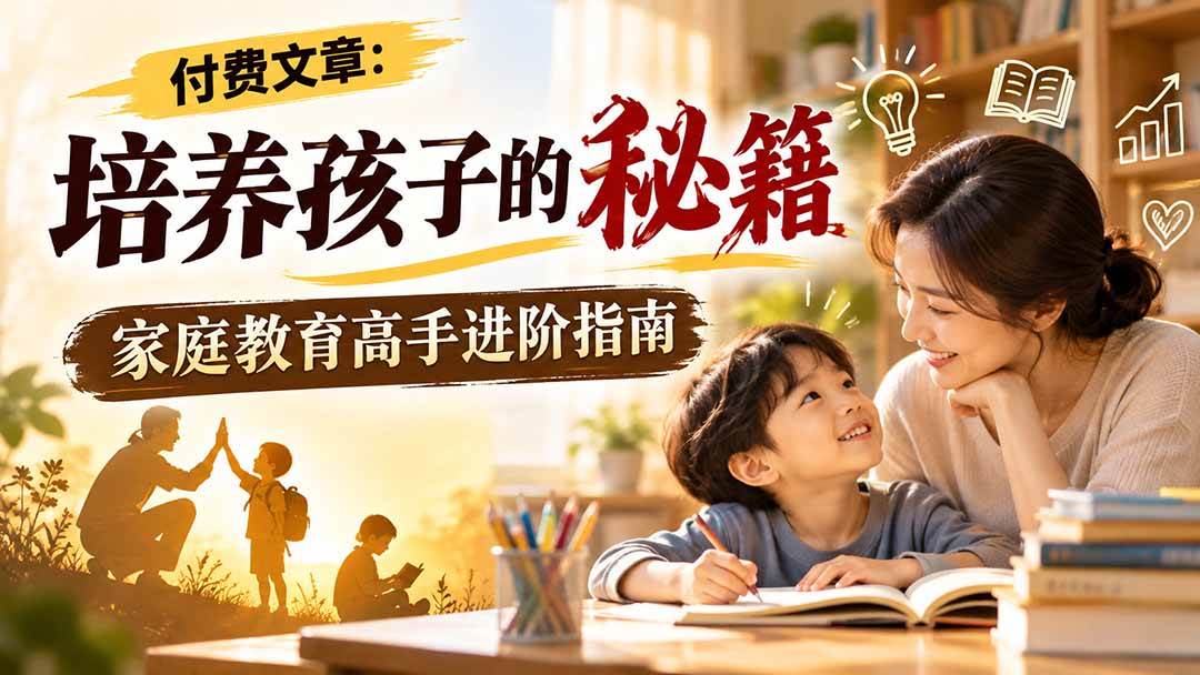 (20919期)付费文章:培养孩子的秘籍,家庭教育高手进阶指南 (20919期)付费文章:培养孩子的秘籍,家庭教育高手进阶指南
