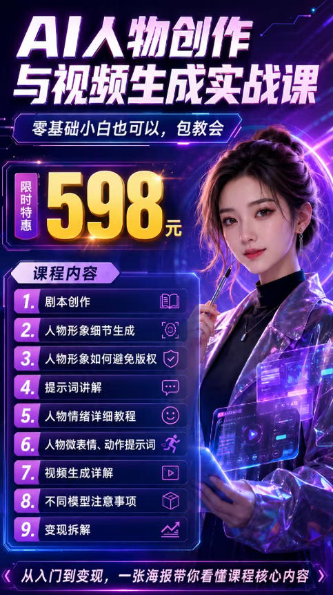 抖音5W粉丝博主的AI真人日系女孩制作教学，AI人物创作与视频生成实战课，新手也能快速起号涨粉变现（更新1002）-资源共享