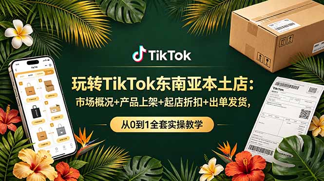 玩转TikTok东南亚本土店:市场概况+产品上架+起店折扣+出单发货,从0到1全套实操教学-资源共享