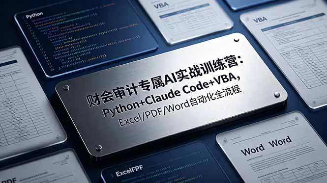 财会审计专属 AI实战训练营:Python+Claude Code+VBA,Excel/PDF/Word自动化全流程-资源共享