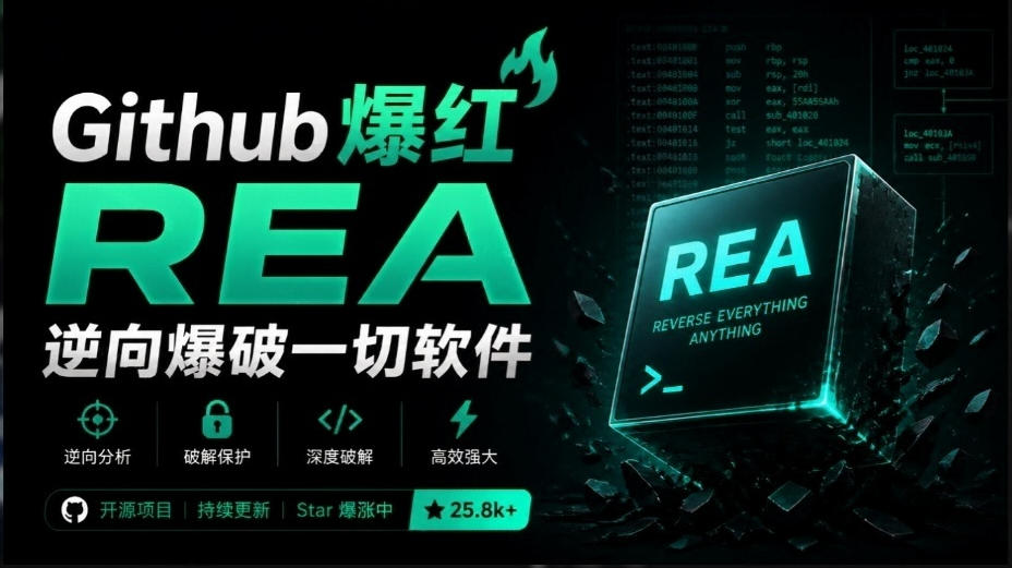 现在最火的开源项目!GitHub星标超过20W的逆向项目REA,让一切软件自动开源,自动克隆软件