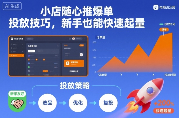 小店随心推爆单投放技巧，新手也能快速起量-资源共享