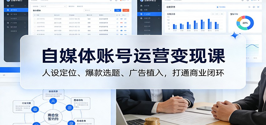 自媒体账号运营变现课：人设定位、爆款选题、广告植入，打通商业闭环-资源共享