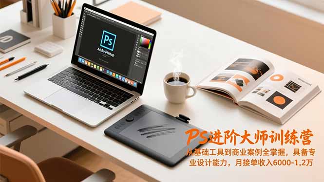 PS进阶大师训练营，从基础工具到商业案例全掌握，具备专业设计能力，月接单收入6000-1.2万-资源共享
