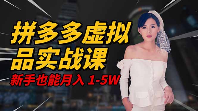 2025 拼多多虚拟品系统实战课，轻资产项目，可矩阵开工作室，新手也能…-资源共享
