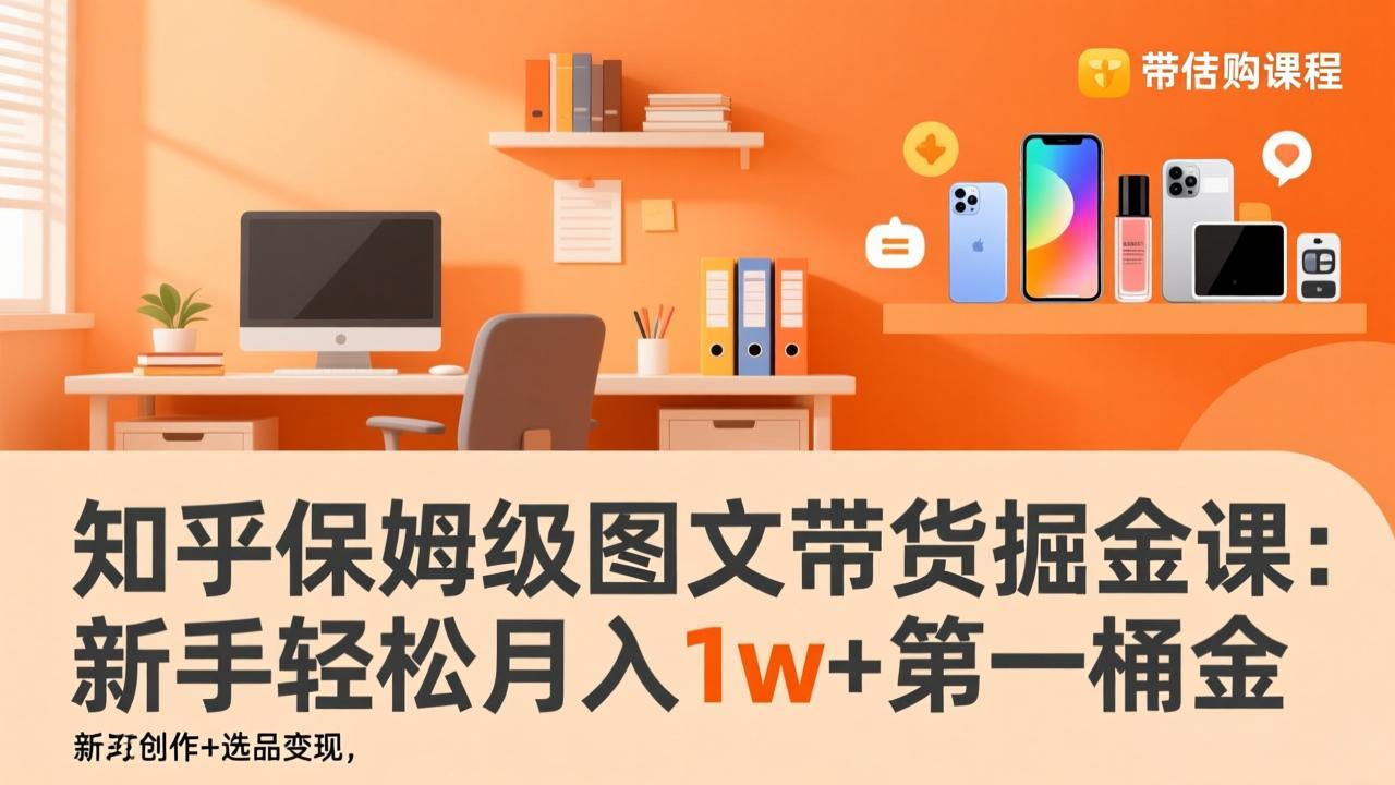 知乎保姆级图文带货掘金课：账号打造+爆文创作+选品变现，新手轻松月入1w+第一桶金-资源共享