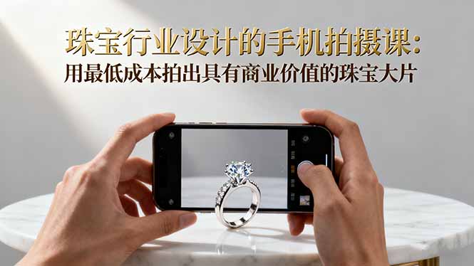 珠宝行业设计的手机拍摄课：用最低成本拍出具有商业价值的珠宝大片！-资源共享