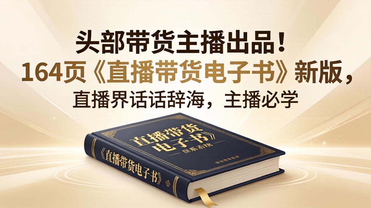 头部带货主播出品！164页《直播带货电子书》新版，直播界话术辞海，主播必学-资源共享