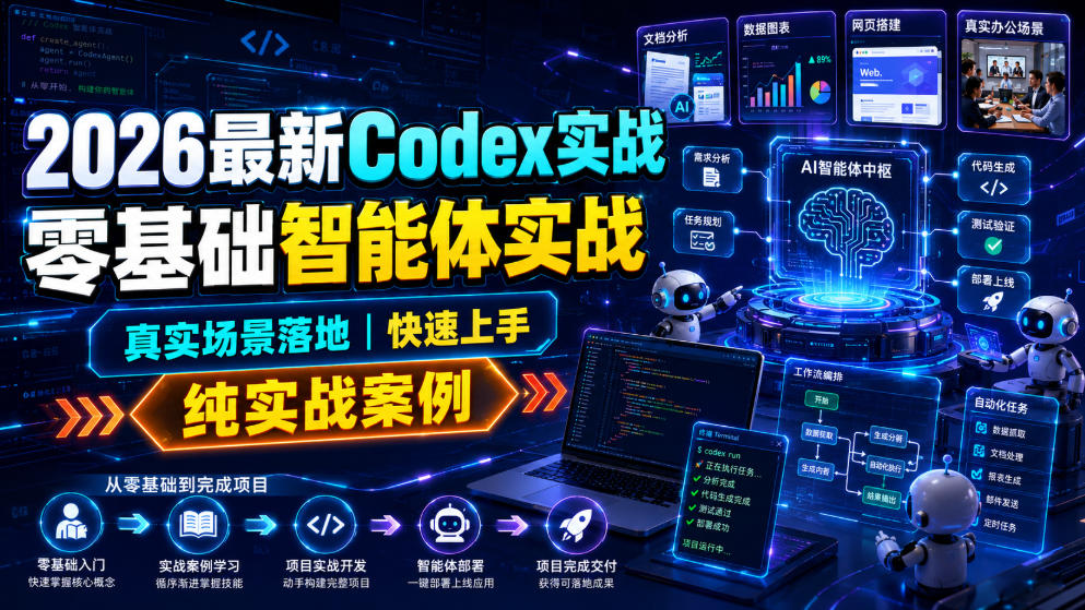2026最新Codex实战零基础智能体实战，真实场景落地，快速上手，纯实战案例-资源共享