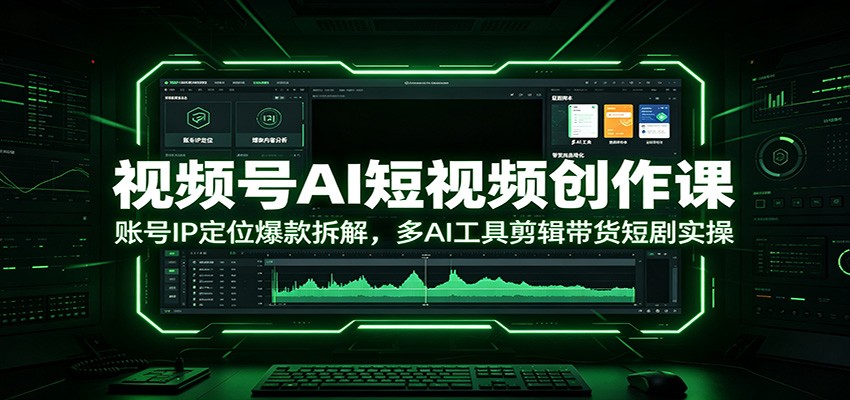 视频号AI短视频创作课:账号IP定位爆款拆解,多AI工具剪辑带货短剧实操-资源共享