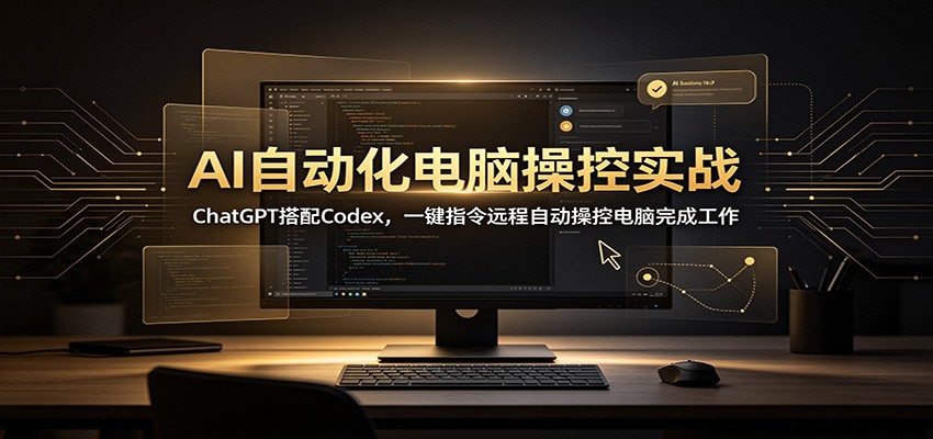 AI自动化电脑操控实战：ChatGPT搭配Codex，一键指令远程自动操控电脑完成工作-资源共享