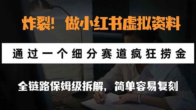 (21206期)炸裂!做小红书虚拟资料,通过一个细分赛道疯狂捞金,全链路保姆级拆解,简单容易复刻-资源共享