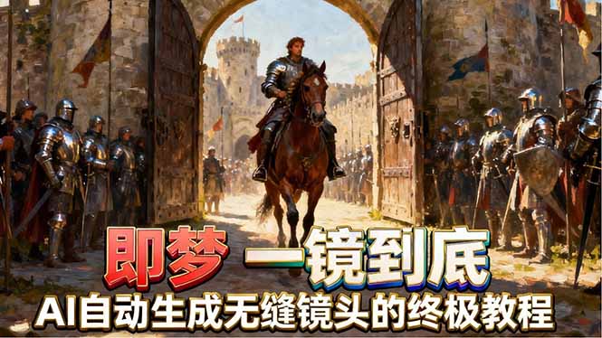 即梦AI一镜到底终极教程,智能补帧+运镜技巧,AI自动生成无缝丝滑长镜头高效出片-资源共享
