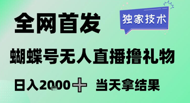 2026最新蝴蝶号无人直播掘金，独家技术，全网首发小白做了一个月收益3W，长期稳定可做【揭秘】-资源共享
