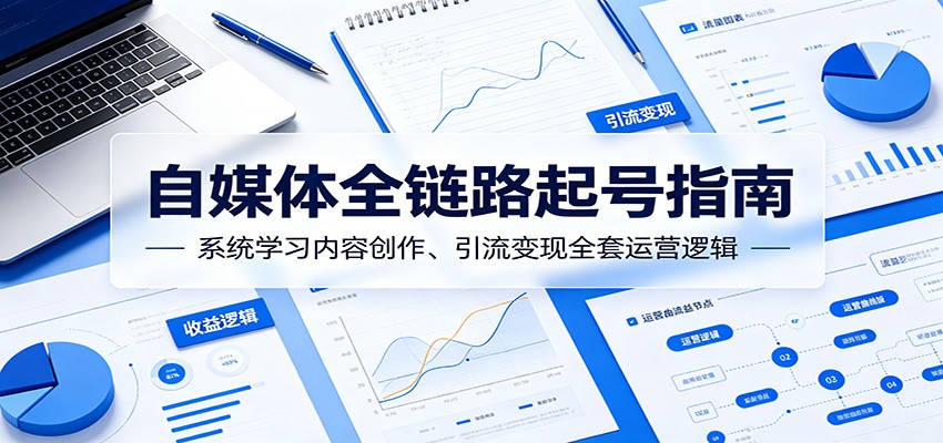 自媒体全链路起号指南：系统学习内容创作、引流变现全套运营逻辑-资源共享