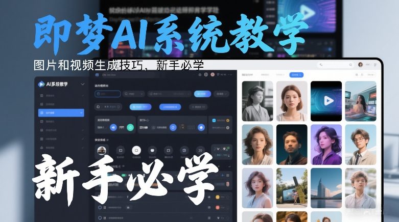 即梦AI系统教学，图片和视频生成技巧，新手必学-资源共享