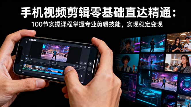 手机视频剪辑零基础直达精通：100节实操课程掌握专业剪辑技能，实现稳…-资源共享