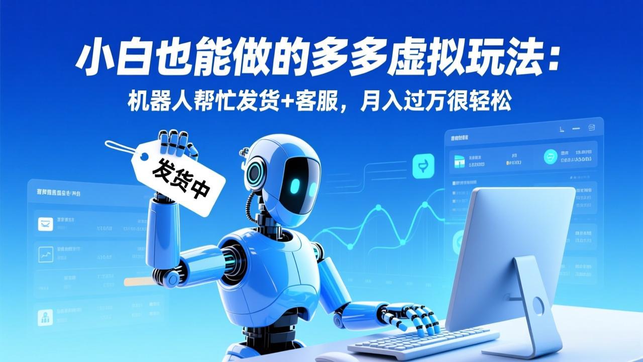 小白也能做的多多虚拟玩法：机器人帮忙发货+客服，月入过万很轻松-资源共享