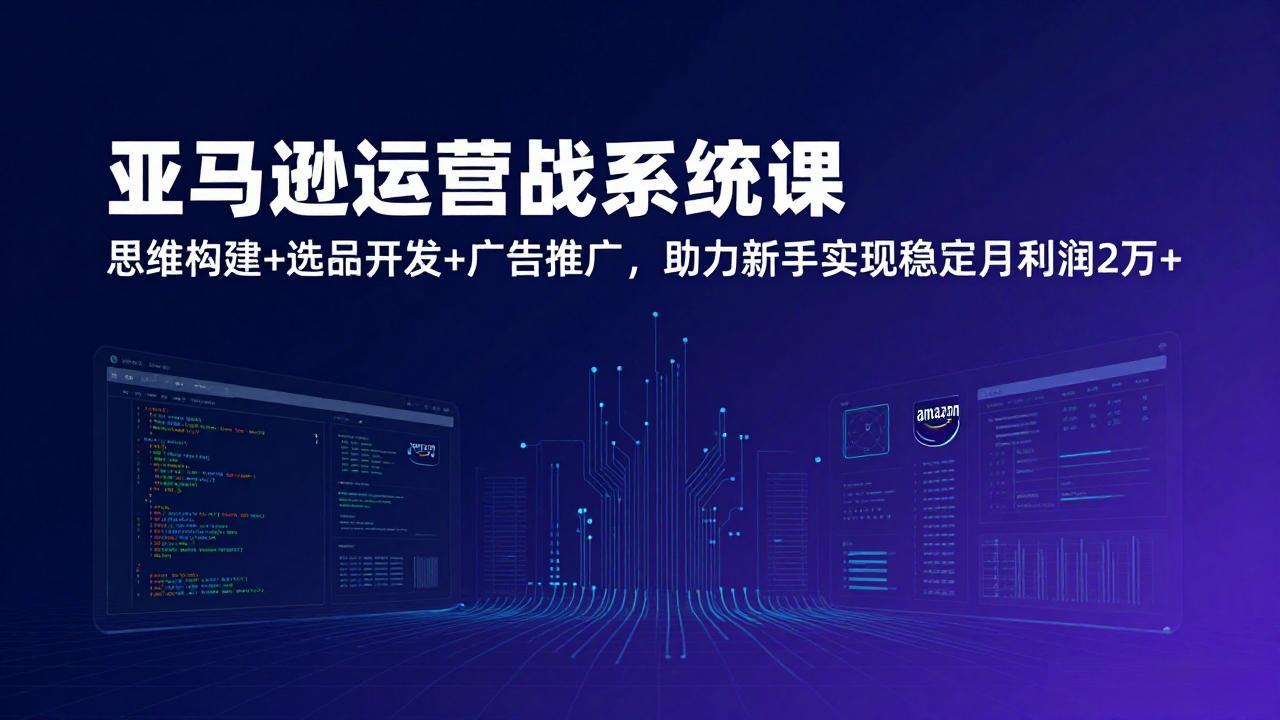 亚马逊运营实战系统课，思维构建+选品开发+广告推广，助力新手实现稳定月利润2万+(更新-资源共享
