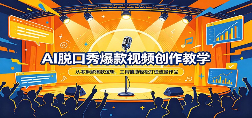 AI脱口秀爆款视频创作教学：从零拆解爆款逻辑，工具辅助轻松打造流量作品-资源共享