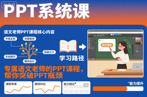 PPT系统课，专属语文老师的PPT课程，帮你突破PPT瓶颈-资源共享