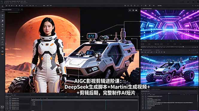 AIGC影视剪辑进阶课:DeepSeek生成脚本+Martini生成视频+剪辑后期,完整制作AI短片-资源共享
