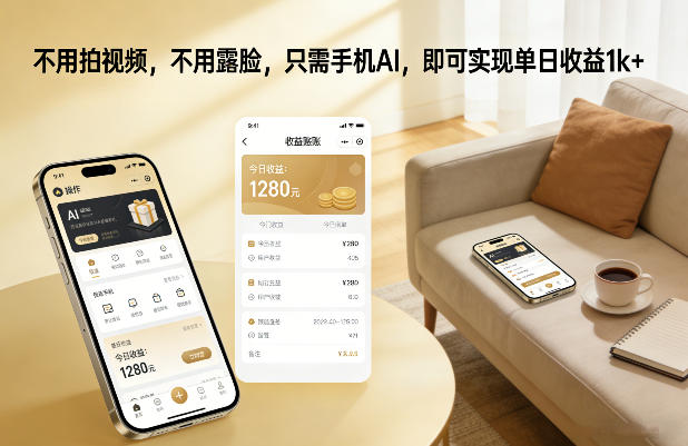 不用拍视频，不用露脸，只需手机AI，即可实现单日收益1k+【揭秘】-资源共享