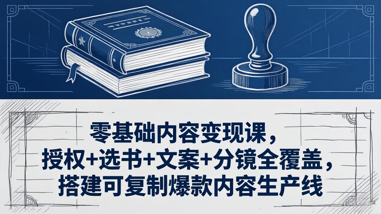 零基础内容变现课,授权+选书+文案+分镜全覆盖,搭建可复制爆款内容生产线-资源共享