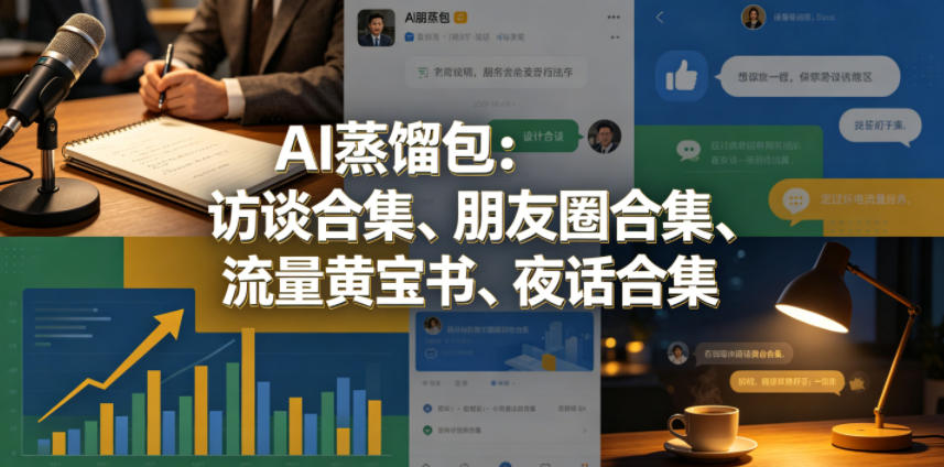 AI蒸馏包：访谈合集、朋友圈合集、流量黄宝书、夜话合集【文档】-资源共享