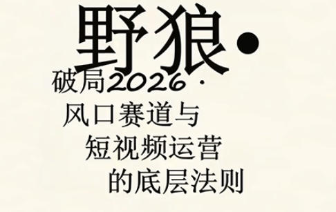 野狼团队·多平台实操运营课，覆盖AI口播、服装、好物、漫剪等热门玩法(更新4月)-资源共享