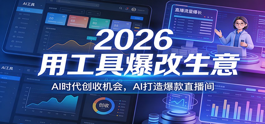 2026用工具爆改生意，AI时代创收机会，AI打造爆款直播间-资源共享