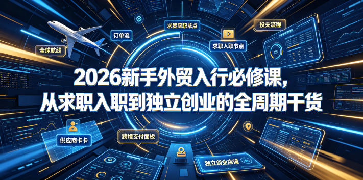 2026新手外贸入行必修课,从求职入职到独立创业的全周期干货-资源共享