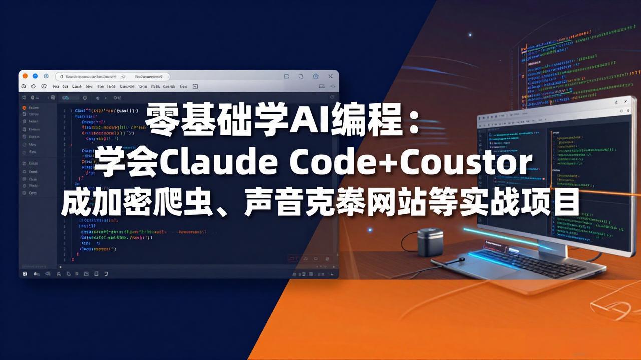 零基础学AI编程：学会Claude Code+Cursor完成加密爬虫、声音克隆网站等实战项目-资源共享