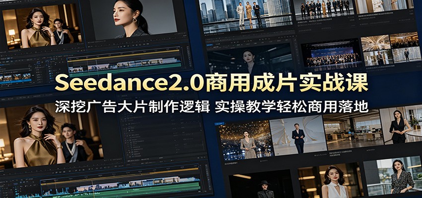 Seedance2.0商用成片实战课:深挖广告大片制作逻辑,实操教学轻松商用落地-资源共享