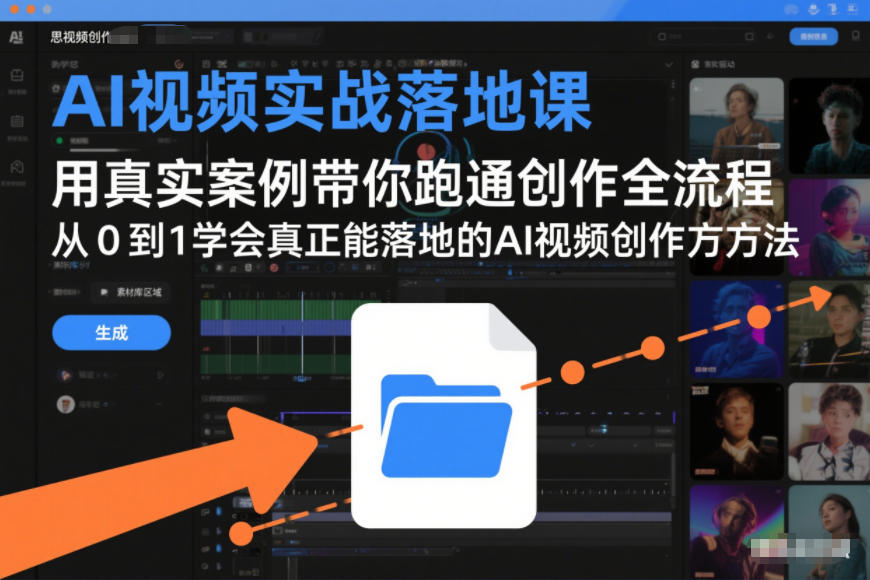 AI视频实战落地课，用真实案例带你跑通创作全流程，从0到1学会真正能落地的AI视频创作方法-资源共享