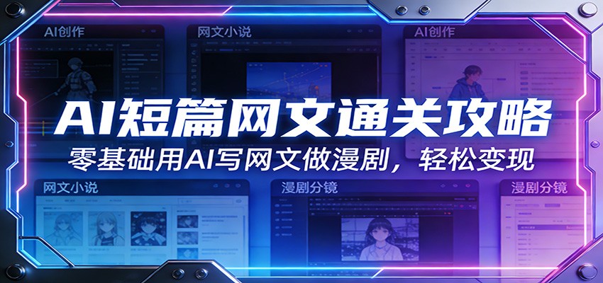 AI短篇网文通关攻略：零基础用AI写网文做漫剧，轻松变现-资源共享