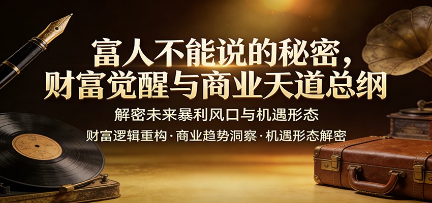 富人不能说的秘密，财富觉醒与商业天道总纲，解密未来暴利风口与机遇形态-资源共享