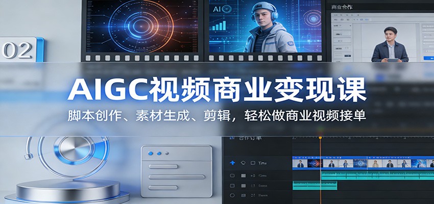 AIGC视频商业变现课：脚本创作、素材生成、剪辑，轻松做商业视频接单-资源共享