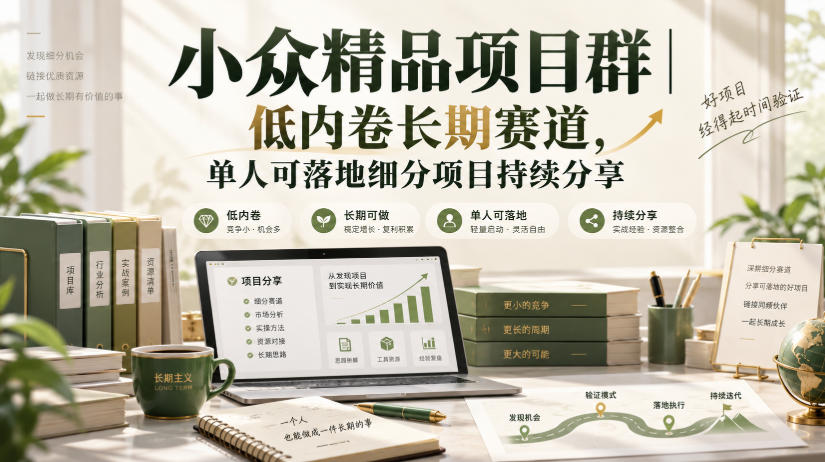 小众精品项目群|低内卷长期赛道,单人可落地细分项目持续分享(更新1029)