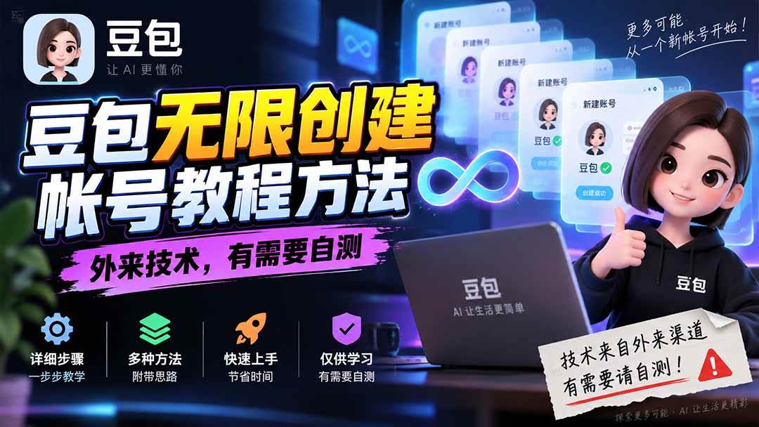 （20550期）豆包无限创建帐号教程方法，外来技术，有需要自测-资源共享
