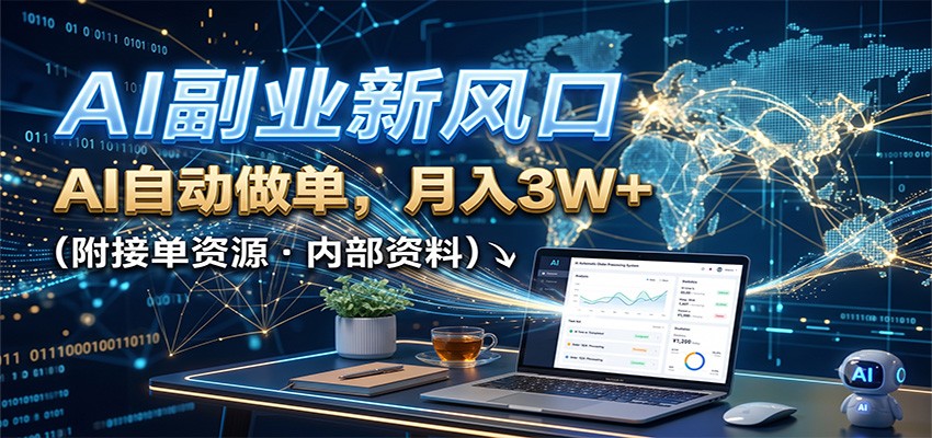 AI副业新风口,AI自动做单,月入3W+,附接单资源-资源共享