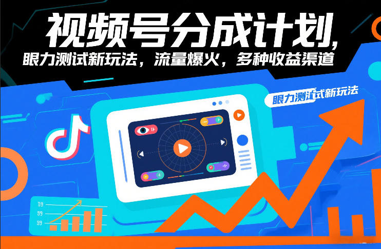 视频号分成计划，眼力测试新玩法，流量爆火，多种收益渠道-资源共享