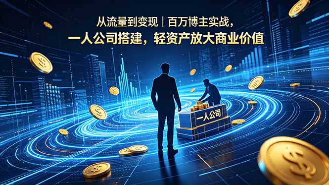 从流量到变现｜百万博主实战，一人公司搭建，轻资产放大商业价值-资源共享