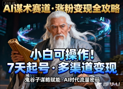 AI谋术赛道，涨粉快速，变现方式多样，小白可操作-资源共享