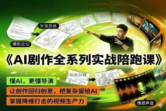 AI剧作全系列实战陪跑课,懂AI,更懂导演,让创作回归创意,把复杂留给AI,掌握降维打击的视频生产力-资源共享
