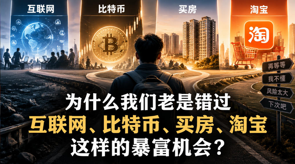 某社群付费文章：为什么我们老是错过互联网、比特币、买房、淘宝这样的暴富机会？-资源共享