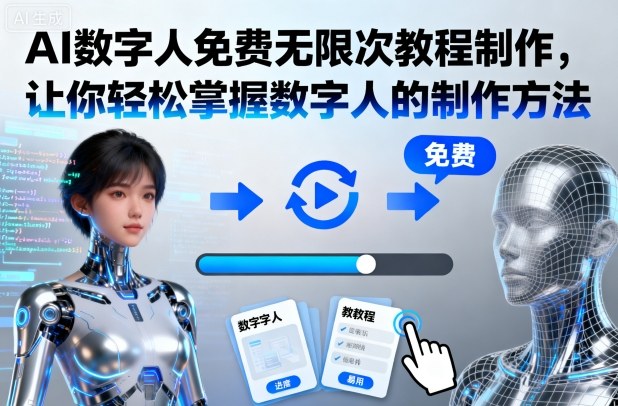 AI数字人免费无限次教程制作，让你轻松掌握数字人的制作方法-资源共享